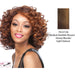 Synthetic Wig Elisa,Streaked blend of medium brown, strawberry blonde, and light auburn