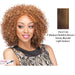 Synthetic Full Wig Fanny,Streaked blend of medium brown, strawberry blonde, and light auburn