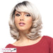 Heat Friendly Synthetic Wig Harper,Off black roots with white in the middle and platnium blonde ends