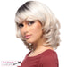 Heat Friendly Synthetic Wig Harper,Off black roots with white in the middle and platnium blonde ends