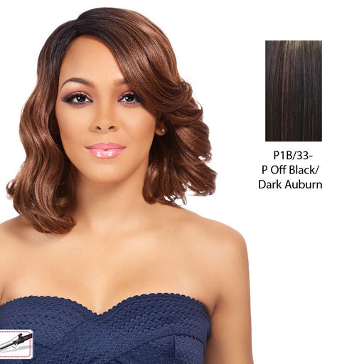 Synthetic Futura Full Wig Heaven,Off black base with dark auburn highlights