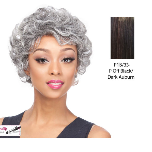 Heat Friendly Synthetic Wig Ianna,Off black base with dark auburn highlights