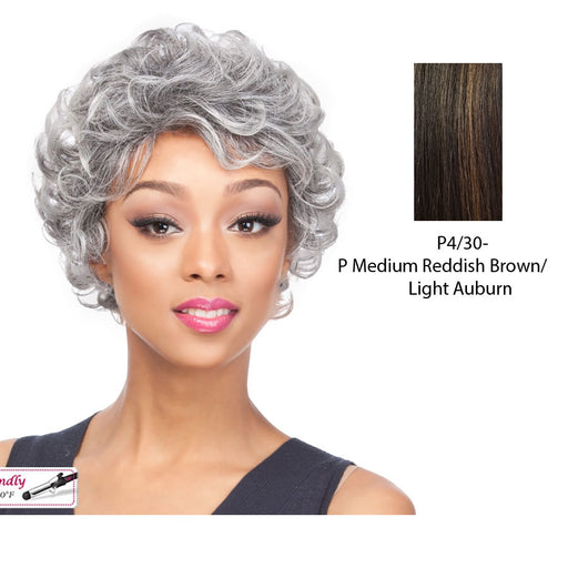 Heat Friendly Synthetic Wig Ianna,Medium brown base with light auburn highlights