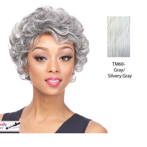 Heat Friendly Synthetic Wig Ianna,Two tone mix of gray and silvery gray