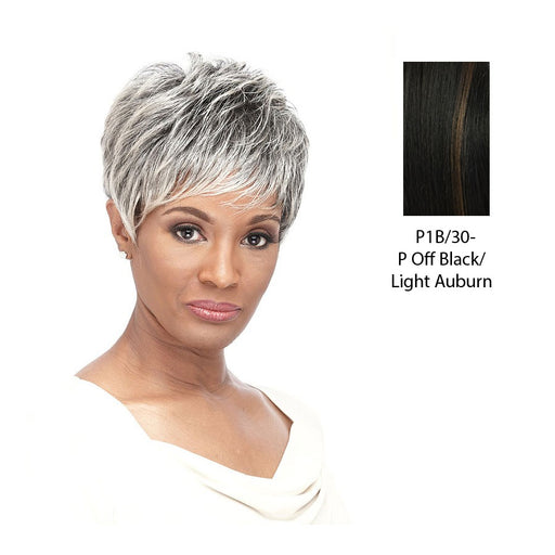 Synthetic Wig Krissy,Off black base with light auburn highlights