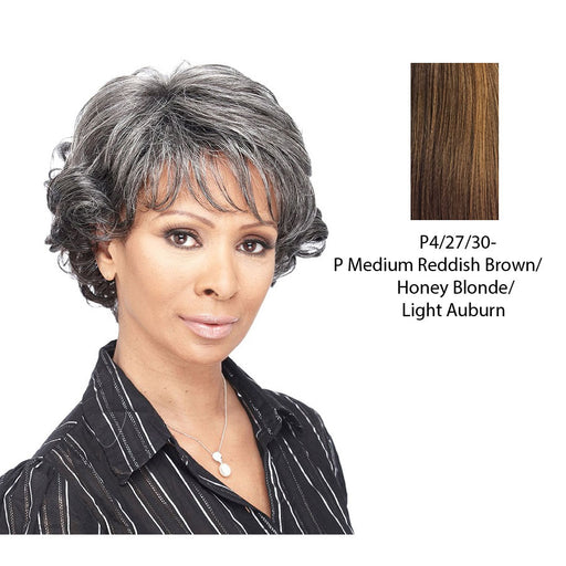 Miss Diva Synthetic Wig,Streaked blend of medium brown, strawberry blonde, and light auburn