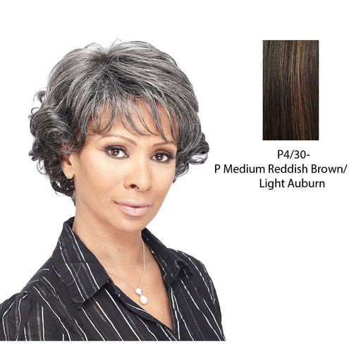 Miss Diva Synthetic Wig,Medium brown base with light auburn highlights