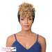 Iron Friendly, Most Realistic Parting, 4 Inch Two Side Lace Part Wigs,Off black roots tipped with a mix of light ash blonde and dark honey blonde