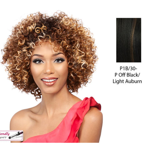 Synthetic Hair Wig Otto,Off black base with light auburn highlights