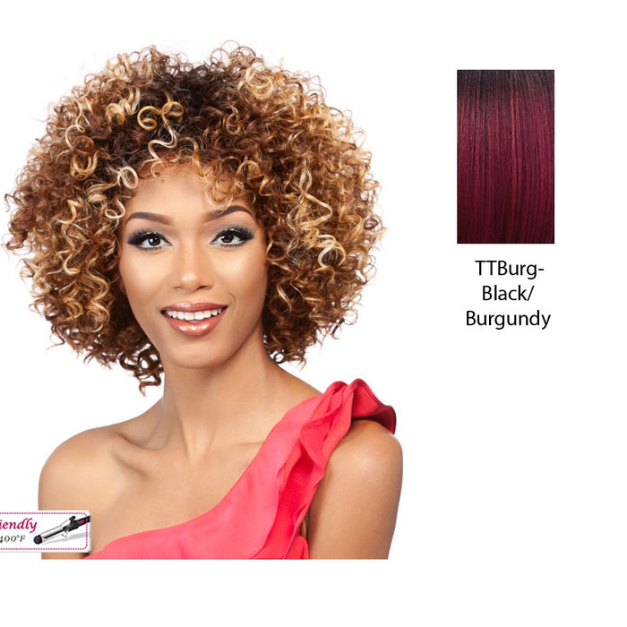 Synthetic Hair Wig Otto,Black roots with burgundy