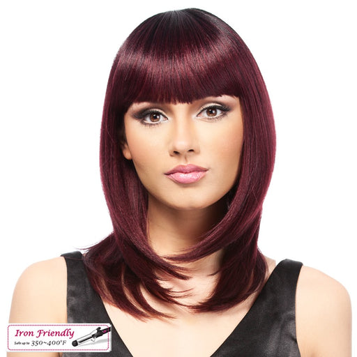 Piper Synthetic Wig,Black roots with burgundy