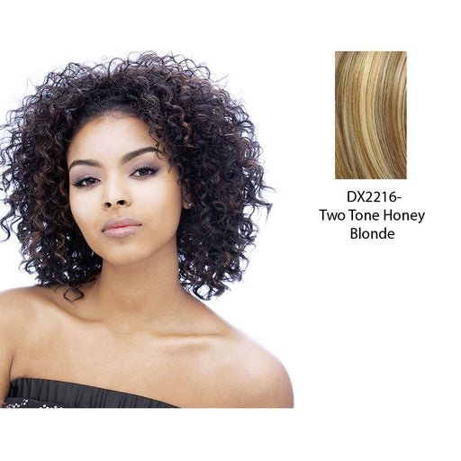 Premium Quality Fiber Wig Puffy,Two tone frost blend of strawberry blonde layer over with honey blonde bottom