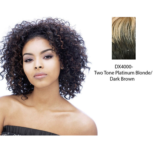 Premium Quality Fiber Wig Puffy,Two tone frost blend of platinum blonde and dark brown
