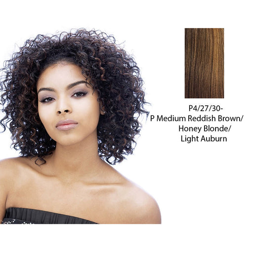 Premium Quality Fiber Wig Puffy,Streaked blend of medium brown, strawberry blonde, and light auburn