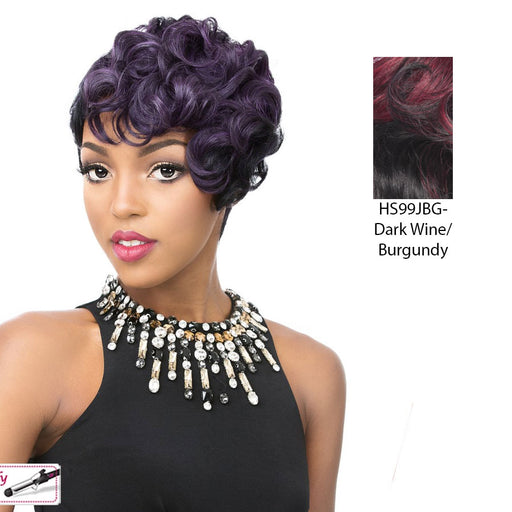 Synthetic Hair Full Wig Ricki,Off black base with deep wine top