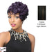 Synthetic Hair Full Wig Ricki,Off black base with light auburn highlights