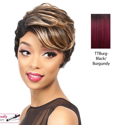 Siti Heat Friendly Synthetic Wig,Two tone off black/burgundy