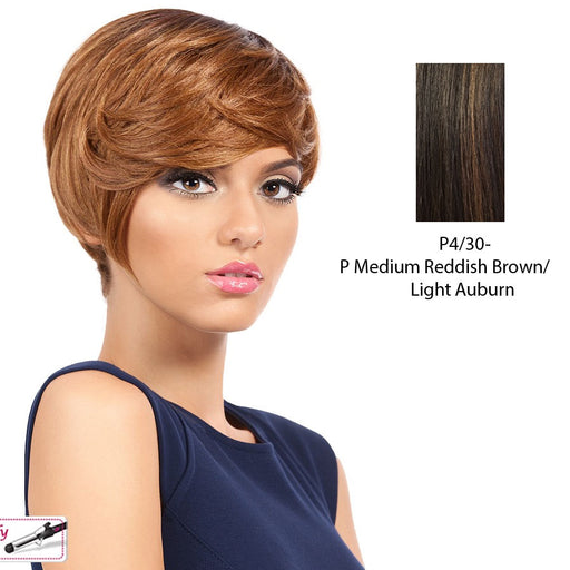 Snow Synthetic Wig,Medium brown base with light auburn highlights