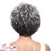 Susan Synthetic Wig,Two tone mix of off black with 50 gray roots with gray tips