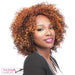 Sweetin Heat Friendly Synthetic Wig,Two tone frost blend of medium auburn and deep gold layer over medium auburn bottom