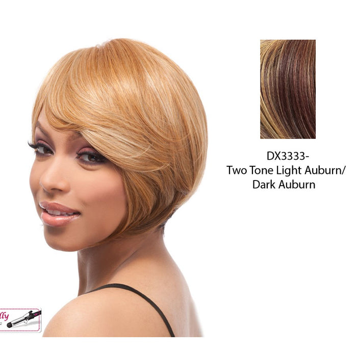 Sycamore Lace Front Wig,Two tone frost blend of dark auburn and light auburn layer over dark auburn bottom