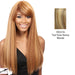 Taji Heat Friendly Synthetic Wig,Two tone frost blend of strawberry blonde layer over with honey blonde bottom