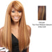 Taji Heat Friendly Synthetic Wig,Two tone frost blend of medium auburn and deep gold layer over medium auburn bottom