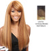 Taji Heat Friendly Synthetic Wig,Two tone frost blend of dark auburn layer over strawberry blonde bottom