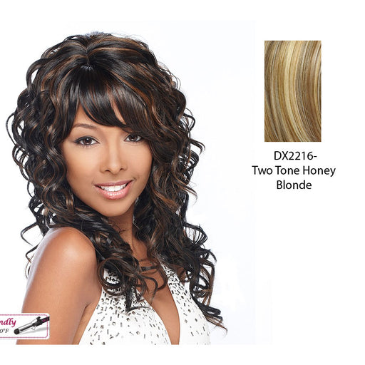 Tango Synthetic Wig,Two tone frost blend of strawberry blonde layer over with honey blonde bottom