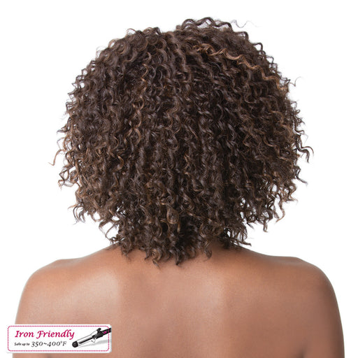 Synthetic 2020 Wig Jazzy Girl,Medium brown base with light auburn highlights