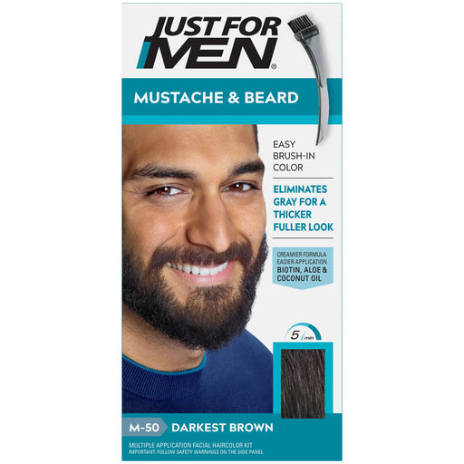 Just For Men Mustache Beard Color, Darkest Brown, M-50
