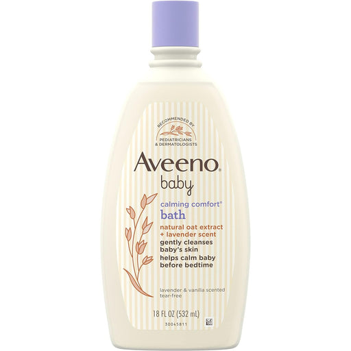 Aveeno Baby Calming Comfort Bath with Relaxing Lavender, Vanilla Scents, 18 Oz.