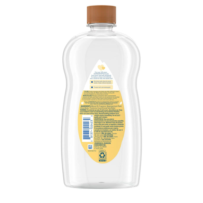 Johnson's Baby Oil with Shea Cocoa Butter, 20 Oz.