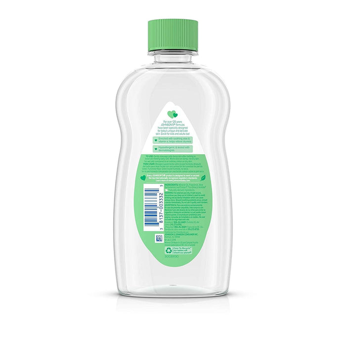 Johnson And Johnson Aloe Vera & Vitamin E Baby Oil, 14 Oz.