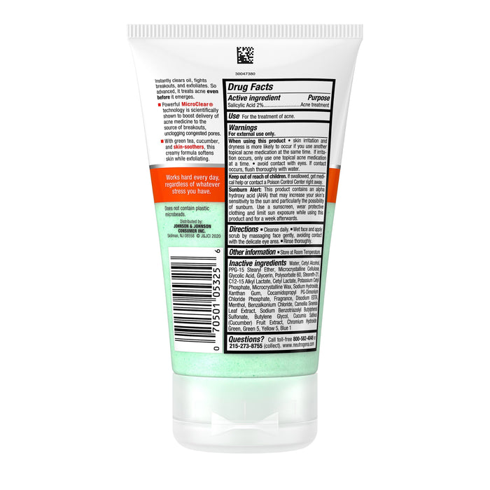 Neutrogena Acne Stress Control Oil Free Power Clear Scrub, 4.2 Oz