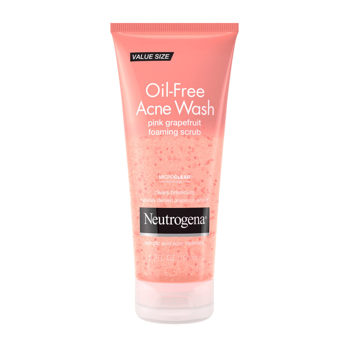 Neutrogena Oil-Free Acne Wash Pink Grapefruit Foaming Scrub, , 4.2 oz