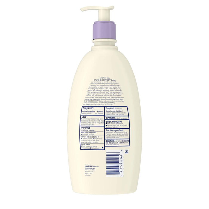 Aveeno Baby Calming Comfort Lotion, Vanilla and Lavender Scented, 18 oz