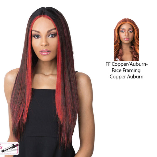 Synthetic Lace Part Wig Kahlo,FF COPPER AUBURN