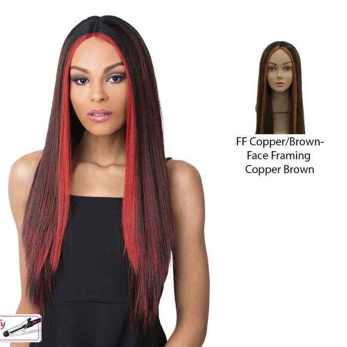 Synthetic Lace Part Wig Kahlo,FF COPPER BROWN