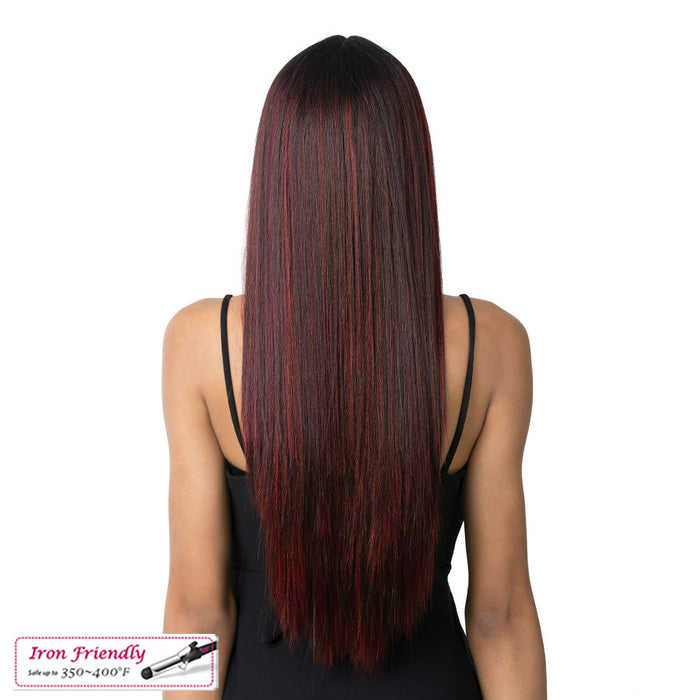 Synthetic Lace Part Wig Kahlo,FF RED WINE