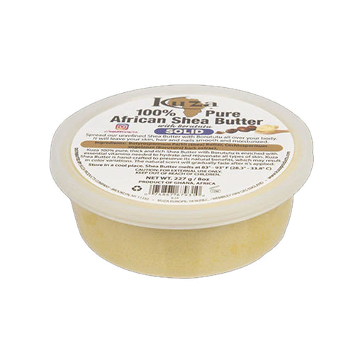 Kuza 100% Pure African Shea Butter with Borututu, Yellow, Solid, 8 Oz.
