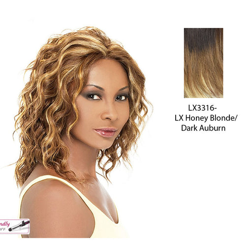 Braid Lace Ashley Lace Front Wig,Two tone frost blend of dark auburn layer over honey blonde bottom