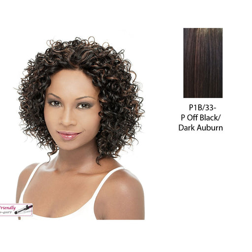 Brie Lace Front Wig,Off black base with dark auburn highlights