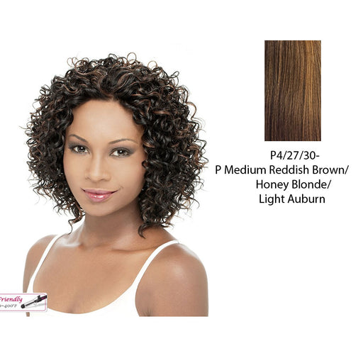 Brie Lace Front Wig,Streaked blend of medium brown, strawberry blonde, and light auburn