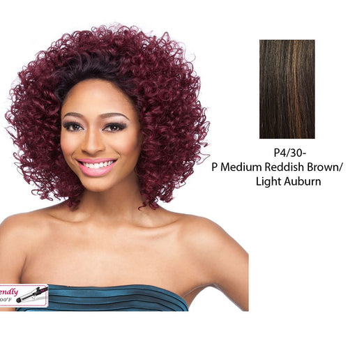 Coby Lace Front Wig,Medium brown base with light auburn highlights