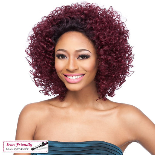 Coby Lace Front Wig,Two tone off black/burgundy