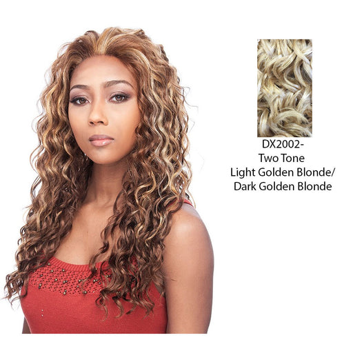 Destiny Lace Front Wig,Two tone frost blend of light golden blonde layer over dark golden blonde bottom
