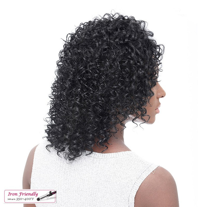 Futura Synthetic Medium Length Cut Lace Front Wig Eternity,Off black