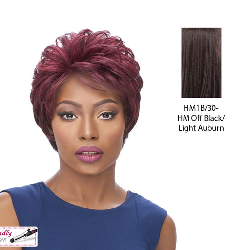 Heat Resistant Synthetic Lace Full Front Wig_ Soft,Highlight Mix Off Black + Light Auburn