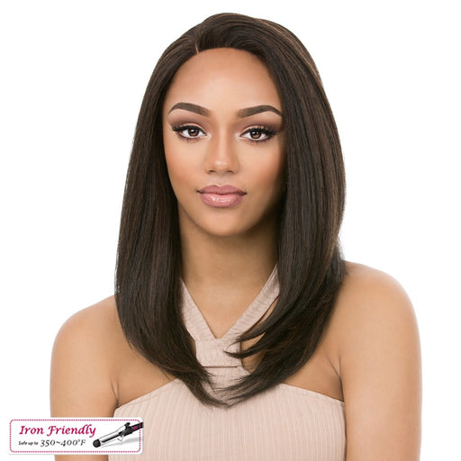 Synthetic Hair Lace Front Full Lace Wig_ Solar,Highlight Mix Off Black + Light Auburn